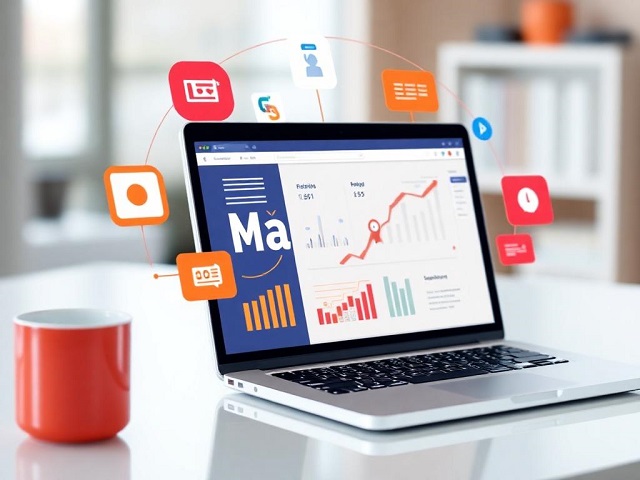 notebook con análisis de marketing digital