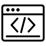 ícono de desarrollo de sitio web en código html