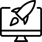 ícono de publicación del sitio en un servidor web