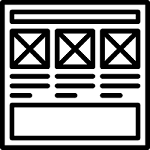 ícono de wireframe de una págins web
